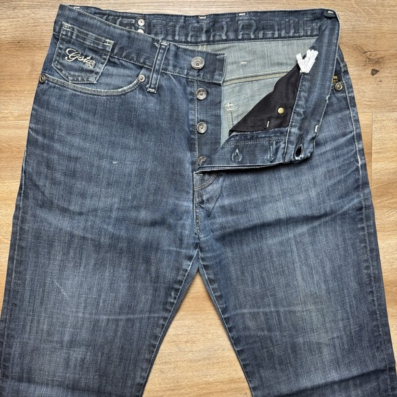 G Star RAW Jeans Men 31x34 Blue 3301 Coder Relaxed Straight Baggy Dark Wash Y2K - Picture 1 of 15
